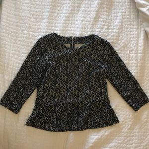 Black lace, peplum top